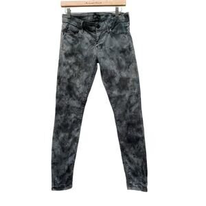 Mother Women The Looker Spontaneous Combustion Skinny Jeans Size 28 Tie Dye Gray